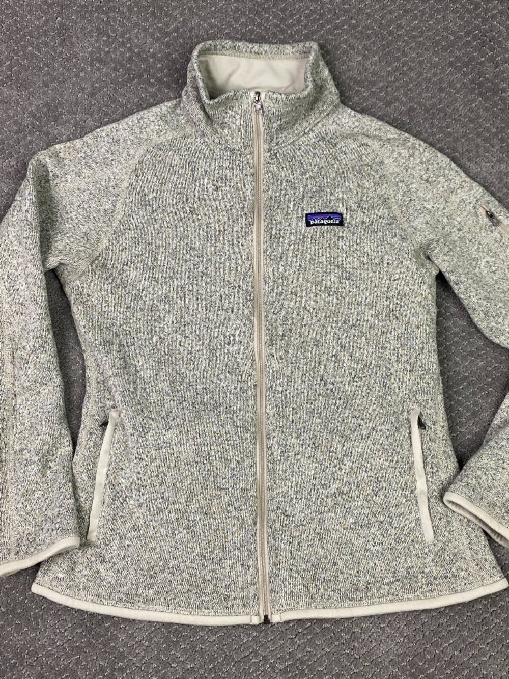 Patagonia Better Sweater Jacket Womens Large Pelican Beige Full Zip Fleece NWOT